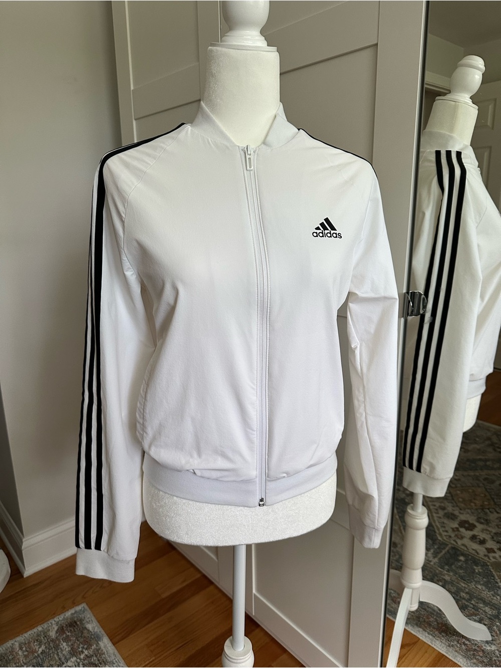 adidas White Bomber Jacket - Picture 1 of 5